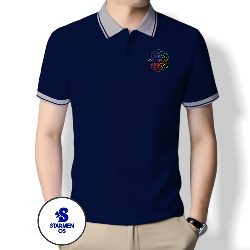 Kaos Wangki Polo Atasan Tshirt Pria Kerah Wangki Big List LOGO COLDPLAY A