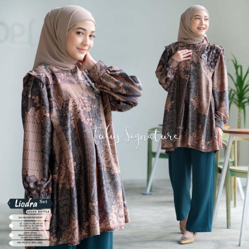 LIODRA ONE SET BY TULUS SIGNATURE / SET PREMIUM SILK / Setelan celana wanita muslimah