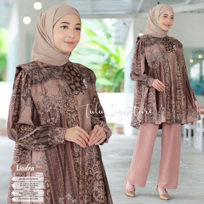 LIODRA ONE SET BY TULUS SIGNATURE / SET PREMIUM SILK / Setelan celana wanita muslimah