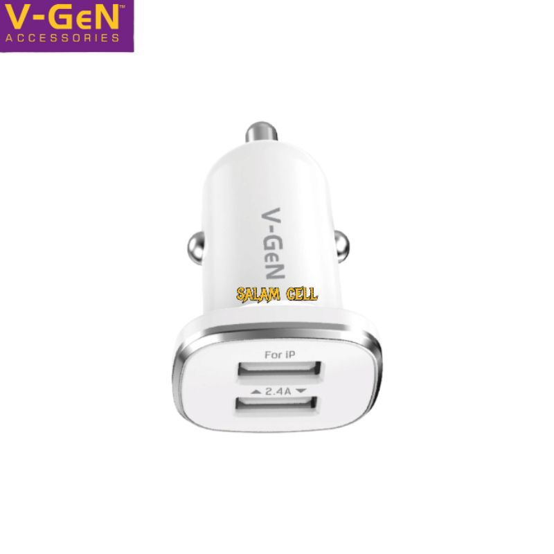 Charger Mobil V-Gen VCC2-30Car Charger USB 2 PORT 2.4A Original Vgen Garansi Resmi