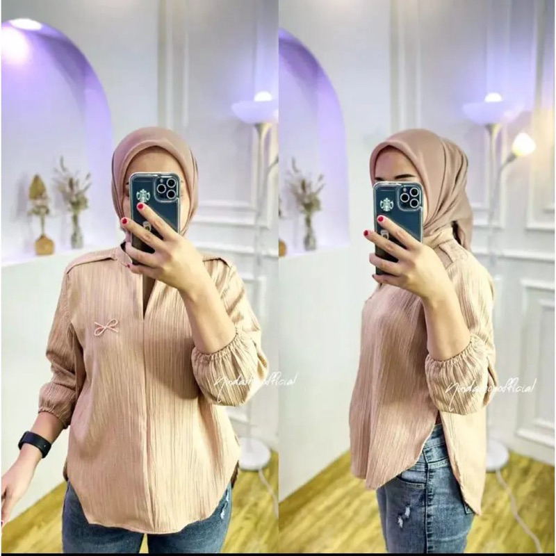 kemeja Lady Crush Blouse Wanita/Kemeja Style Korea/Outher Lady Crush/kemeja Blouse wanita Polos