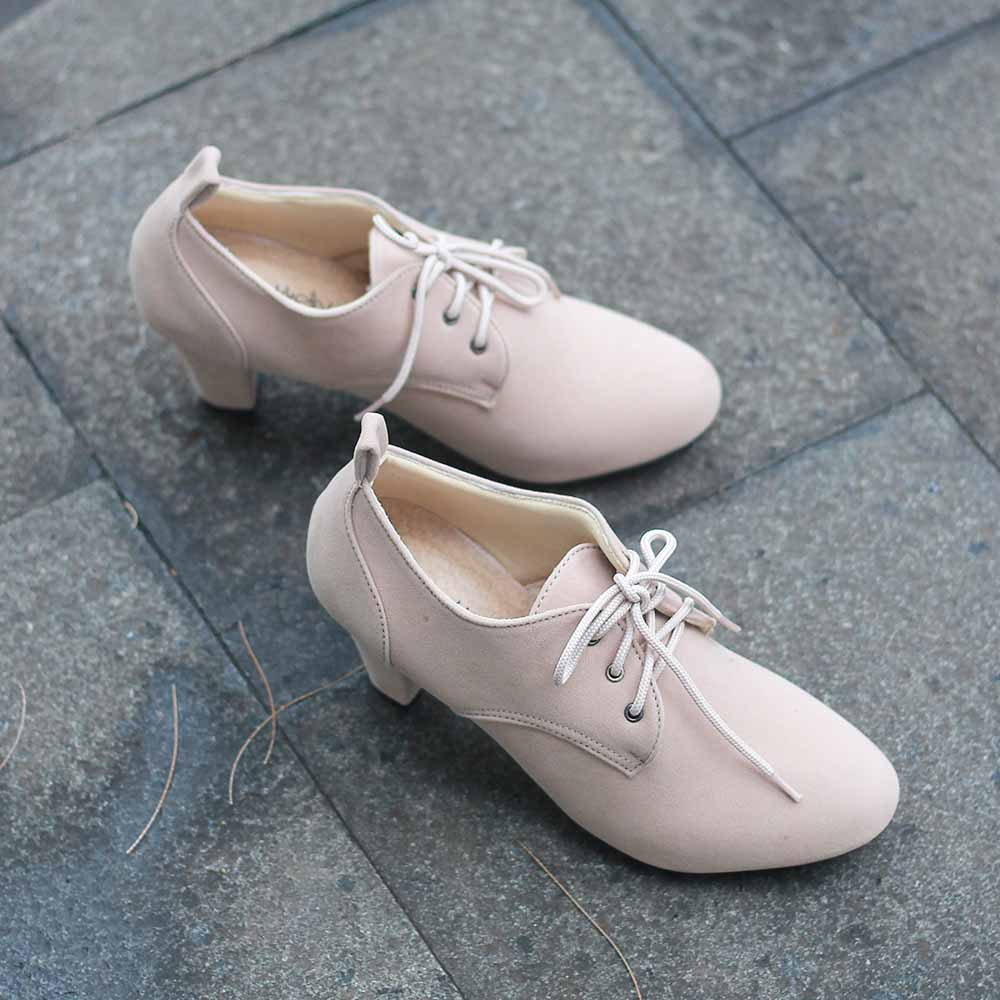 Justrue Sepatu High Heels Casual Wanita Krem 269