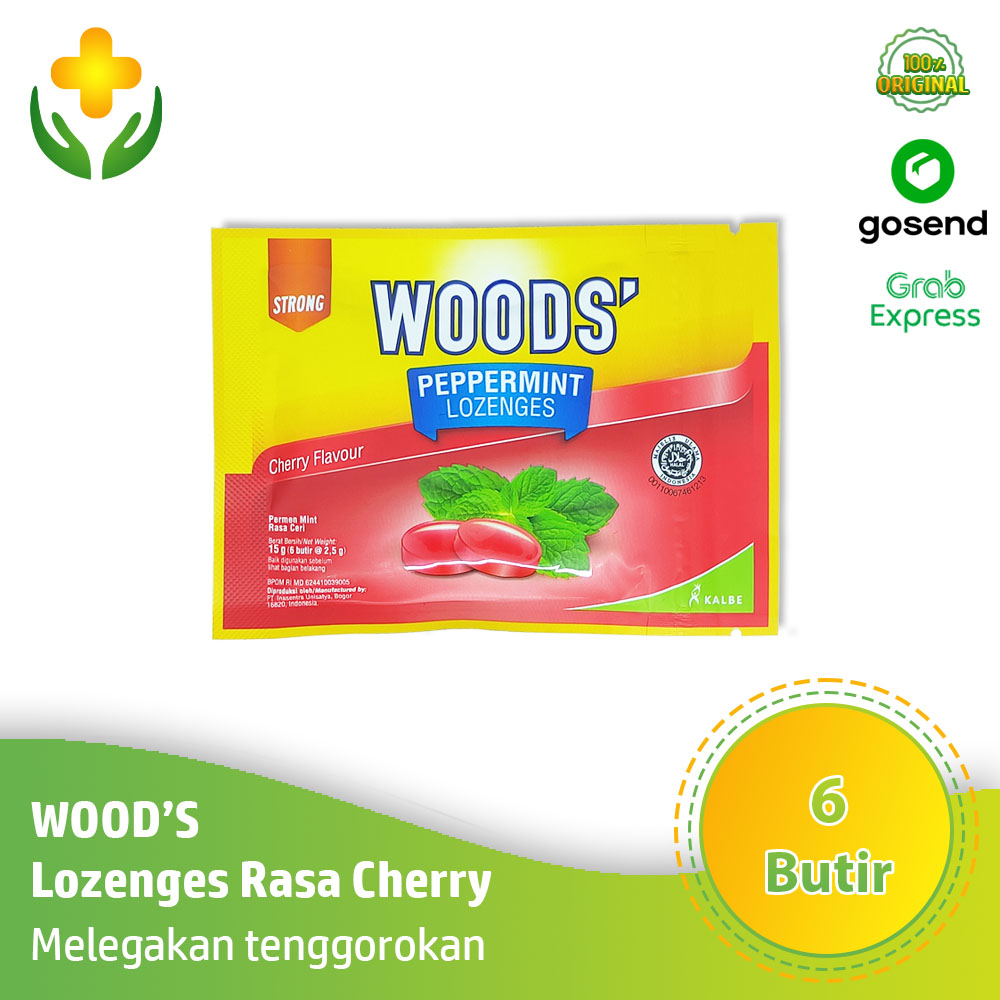 

Woods Lozenges Cherry 1 Sachet Permen Melegakan Tenggorokan Permen Woods Rasa Cherry