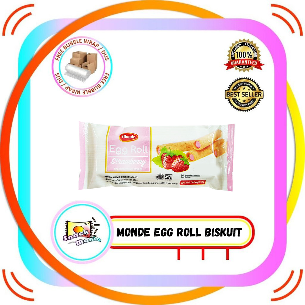 

Monde Egg Roll Strawberry Stick Biskuit 35 gr Stroberi