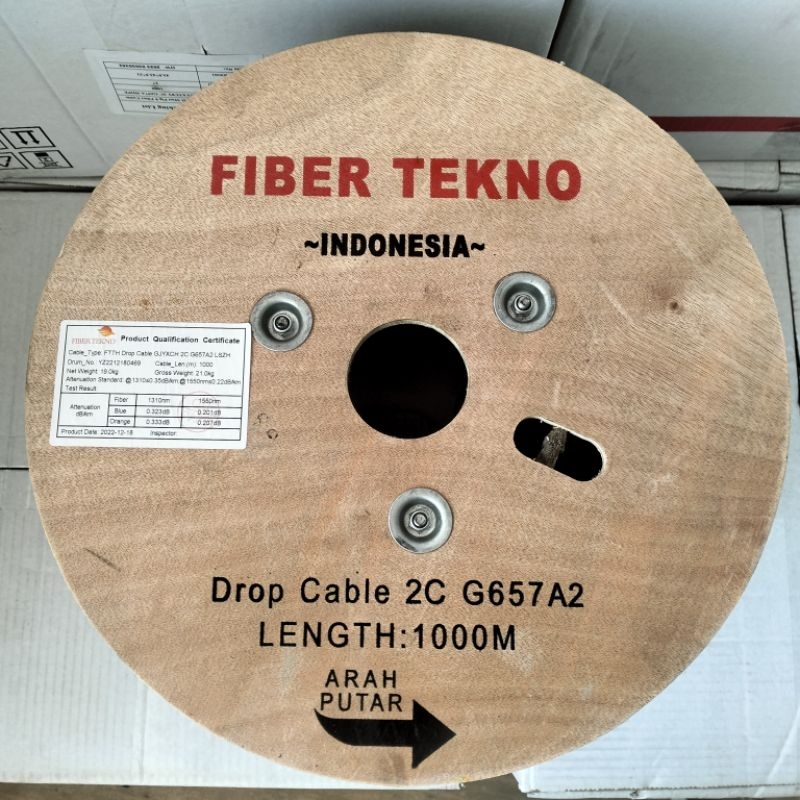 KABEL DROPCORE FIBER OPTIC 2 CORE 3 SELING /  DROPCORE 2C 3S FIBER TEKNO 1KM