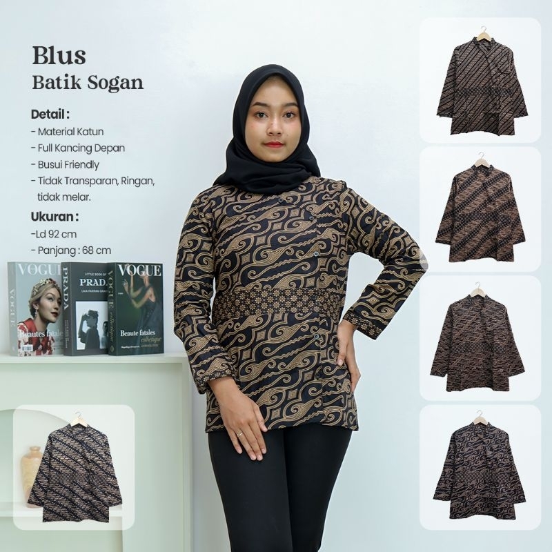 Blus Batik Sogan Lengan panjang - Naira batik