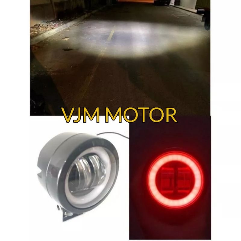 LAMPU SOROT DYMAKER SMART PROJIE RING DEVIL EYE MERAH BIRU CUSTOM MOTOR LAMPU DEPAN VARIO DAN UNIVERSAL MOTOR