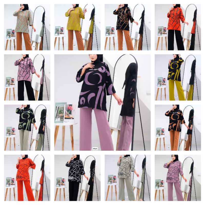 SETELAN KAOS OVERSIZE WANITA ORIGINAL ALISA / SETELAN KAOS WANITA TERKINI / SETELAN KAOS WANITA TERB