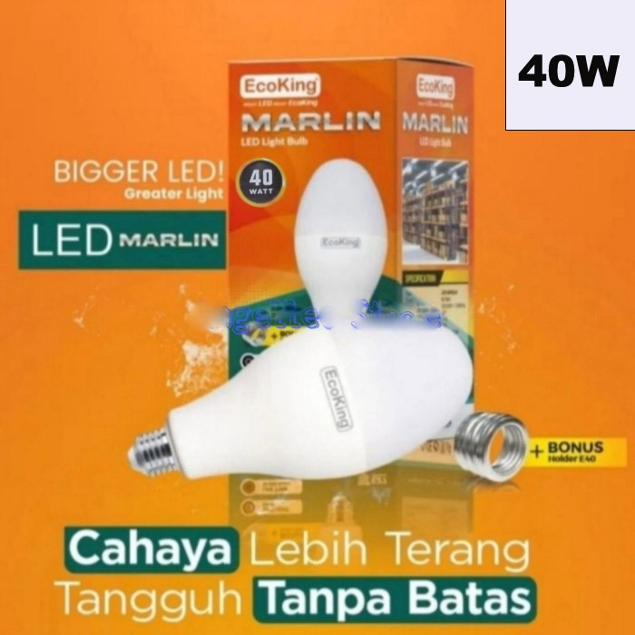 Lampu Jalan 40w LED Bulb Marlin ECOKing 40 Watt E27 dan E40