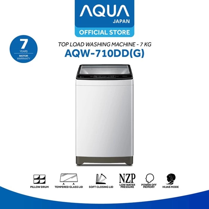 Mesin Cuci AQUA 1 Tabung Top Loading 7Kg AQW-710DD (G)