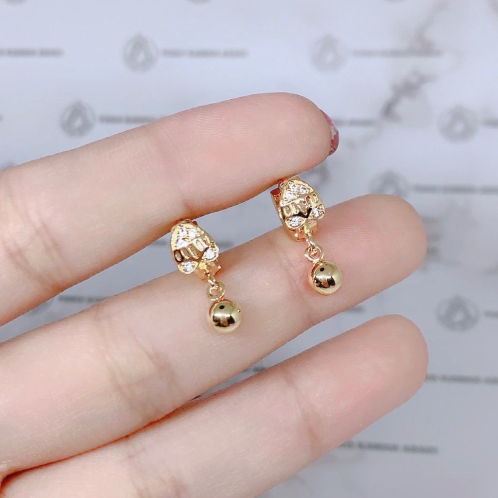 Anting Anak Perempuan Xuping Gold Motif Permata Silang *04