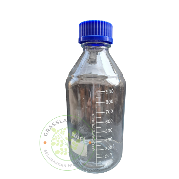 Botol Lab 1000 ml Laboratorium Laboratory Bottle Sampel Bening Reagen 1000ml RRC