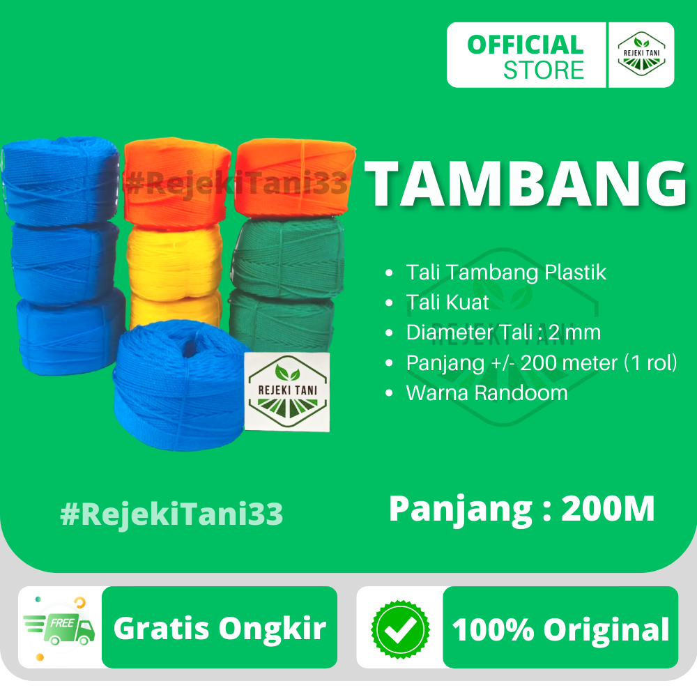 Tali Tambang Kecil Diameter tali 2 mm x 100 Meter / Tambang PE 2 mm +/- 100 METER MURAH