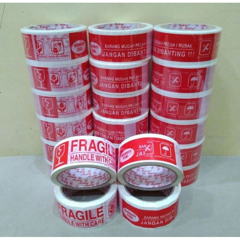 

LAKBAN FRAGILE Merah PutihMerk Bodhitape