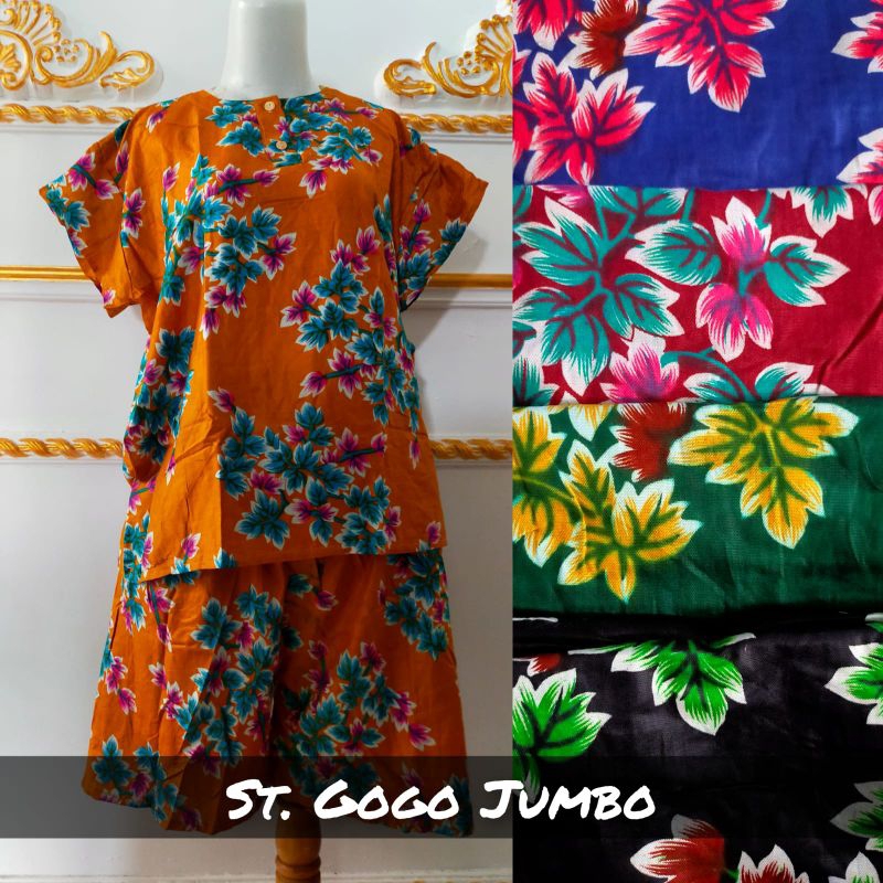 Setelan Gogo Jumbo LD120 Ecer || Daster Busui || Setelan Babydoll || Daster Bali || One Set | Set Pi