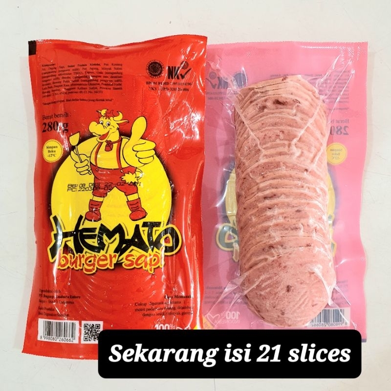 Hemato Burger Sapi 21 Slices 280g