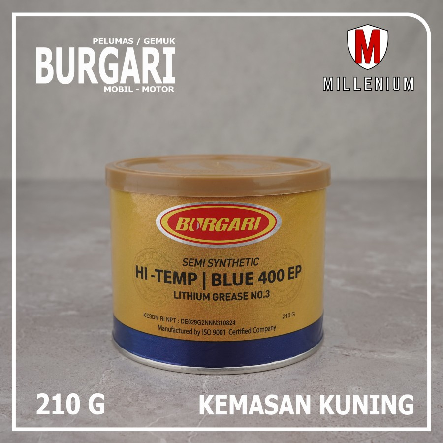 GEMUK SEMI SYNTHETIC HI-TEMP 400 EP - BURGARI LITHIUM BLUE GREASE 210G