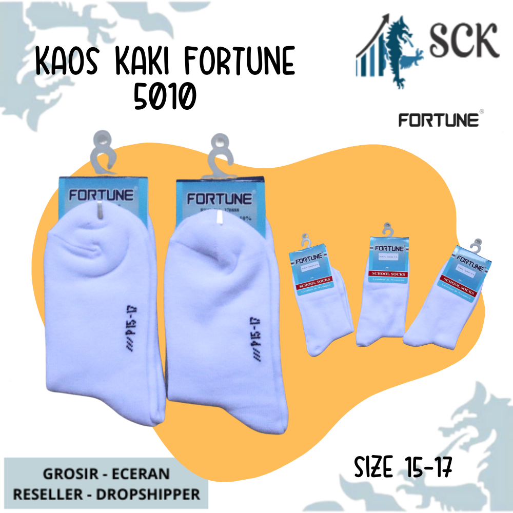 Kaos Kaki Sekolah Panjang FORTUNE 5010 P 15-17/ Kaus Kaki TK SD 5010 P - sckmenwear GROSIR