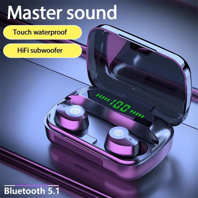 (NC) M5 TWS Earphone In-Ear Gaming Olahraga Musik BT 5.2 Nirkabel Stereo 9D Earbud Headset Latensi Rendah