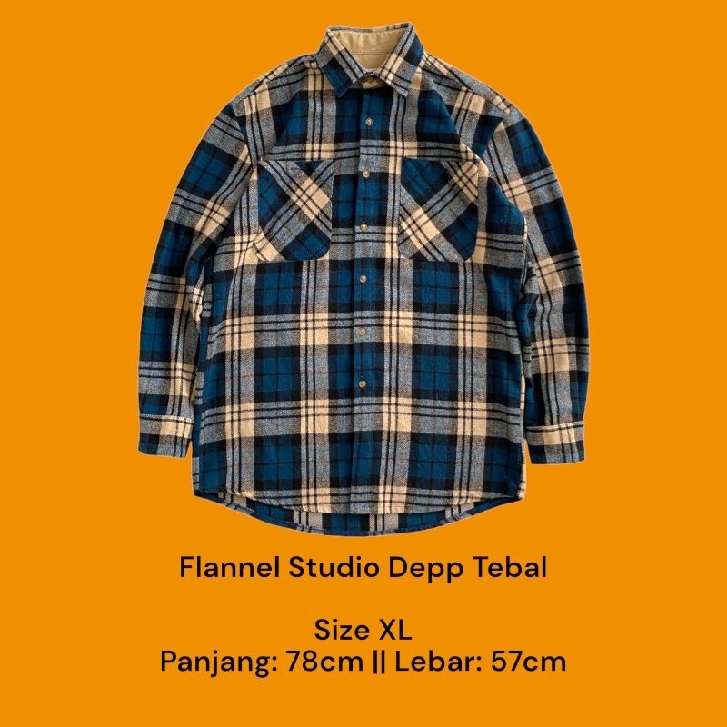 (78x57) Studio Depp Kemeja Flanel Tebal size XL