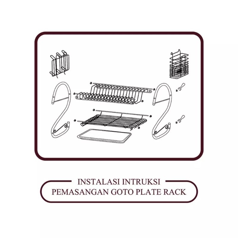 rak piring stainless 2 susun minimalis baja kuat