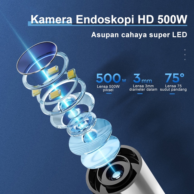 Pembersih Telinga Korek Kuping Kamera LED smart Visual Ear Stick HD Endoscope WIFI waterproof earpick bayi Endoscope