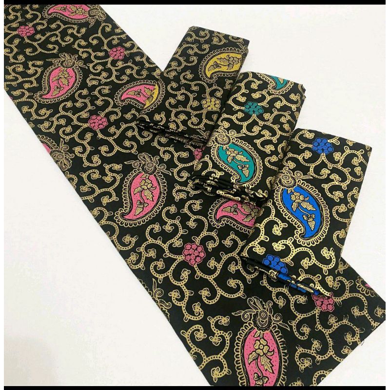 Cf kain batik printing prada emas gold batik gold dassr hitam kain batik bahan baju seragam batik