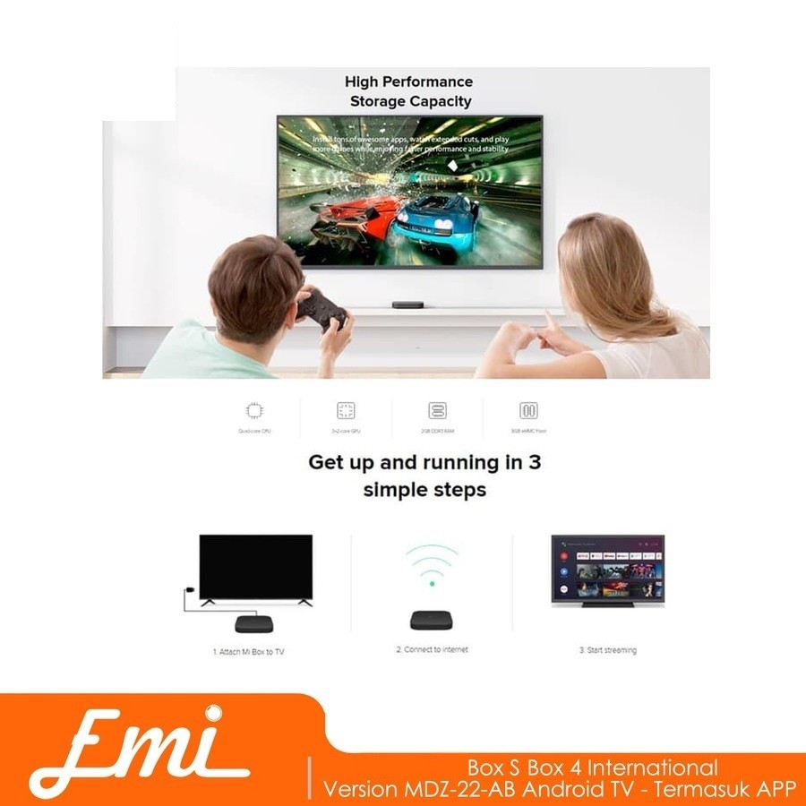 E.Mi Box S Set Up Box 4 International Version MDZ-22-AB Android