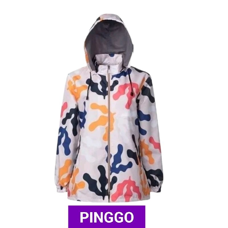 Zhafiraoutfit Jaket Tunik Full Printing Pinggo Anti Angin Anti Air