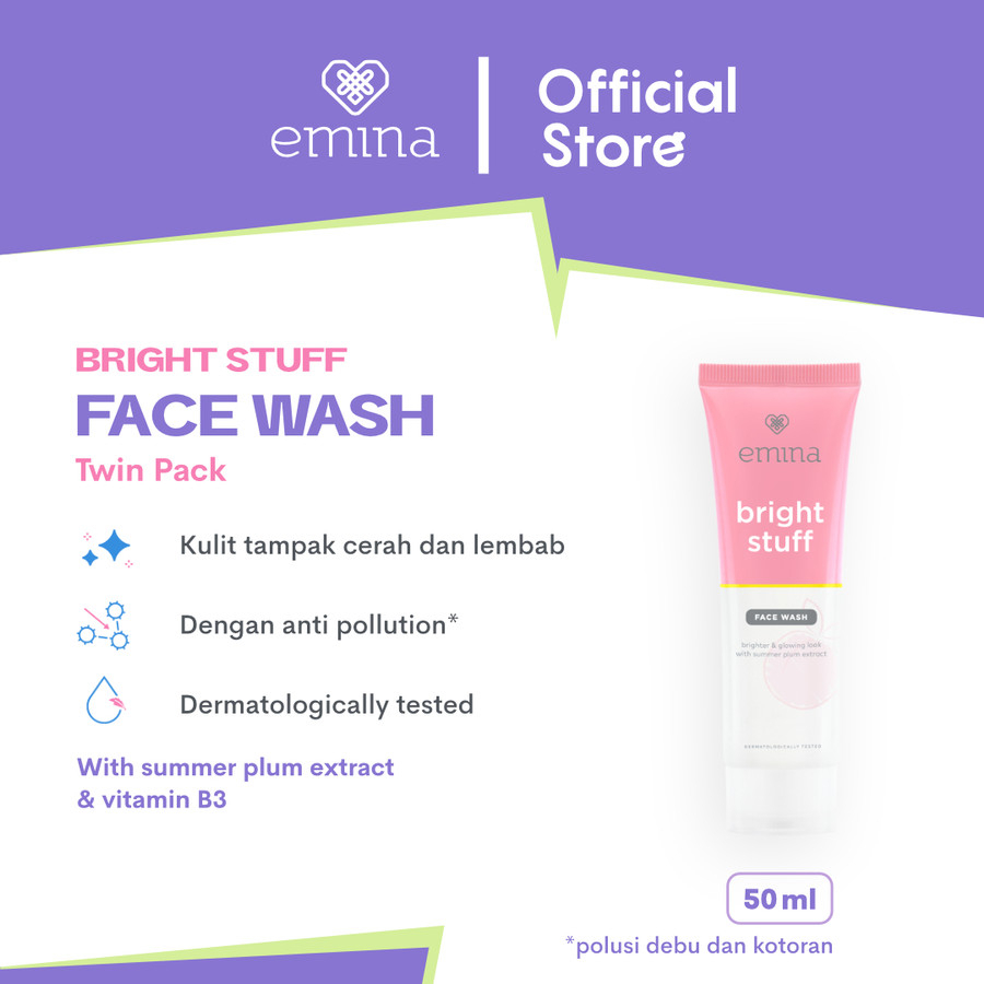 ✨ AKU MURAH ✨ EMINA BRIGHT STUFF FACE WASH 50 ML ISI 6 PCS [BPOM]