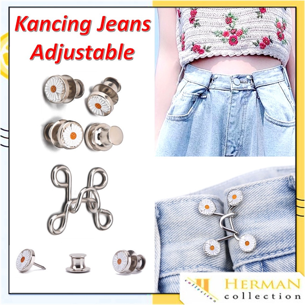 Kancing celana Pembesar Pengecil pinggang jeans longgar kebesaran