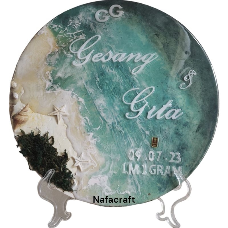 Mahar Resin Art Murah Tema Pantai Geode Resin Viral
