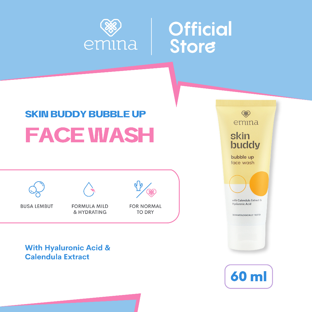 ✨ AKU MURAH ✨ Emina Skin Buddy Bubble Up Face Wash 60 mL - Pembersih Wajah Foam Mild &amp; Hydrating