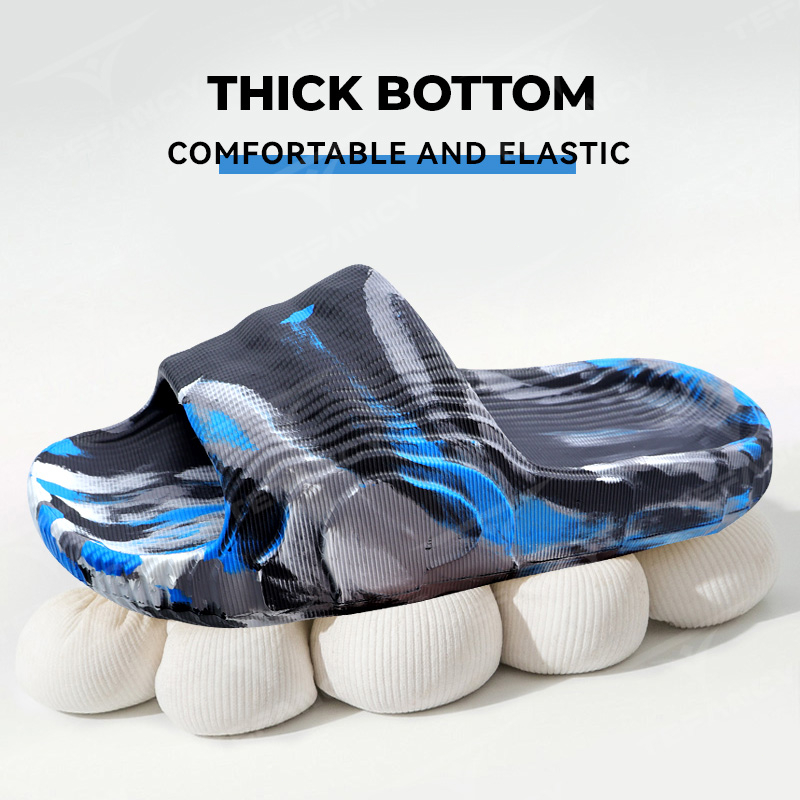 TEFANCY Sandal Pria Wanita Karet Jelly Sandal Slop Pria Sendal Selop Cowo Flat Rumah Slipper Sepatu Sendal Nyaman Flip Flop Empuk-2