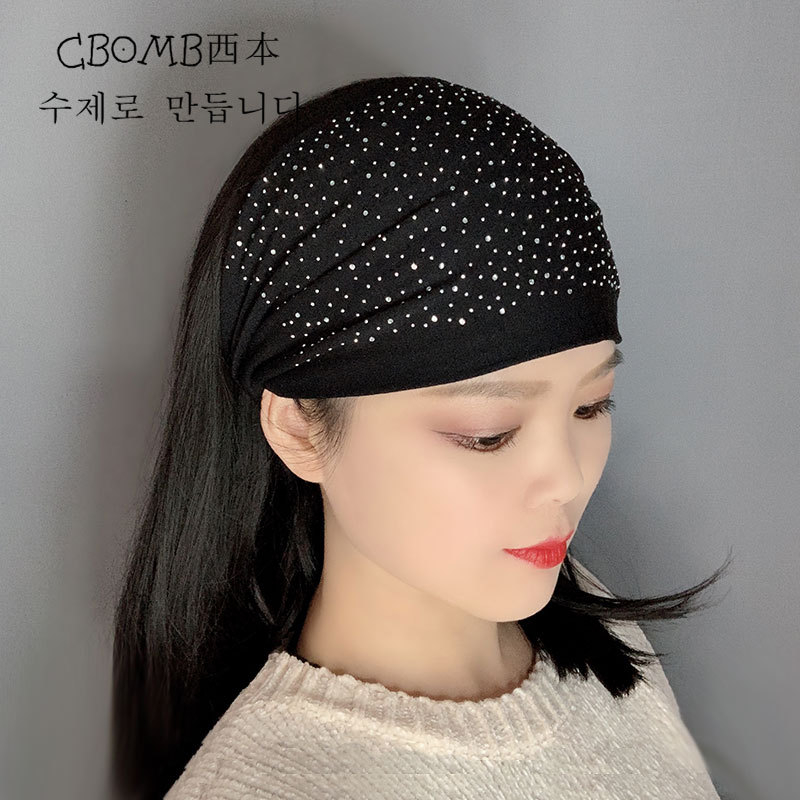 bandana Renda bertepi lebar headband wanita headband fashion mencuci wajah ikat kepala menekan rambut penutup jilbab hiasan kepala bando Hairband