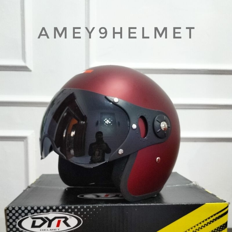 HELM PILOT ITALY ORIGINAL BOGO RETRO WANITA DEWASA FULL LEHER SNI