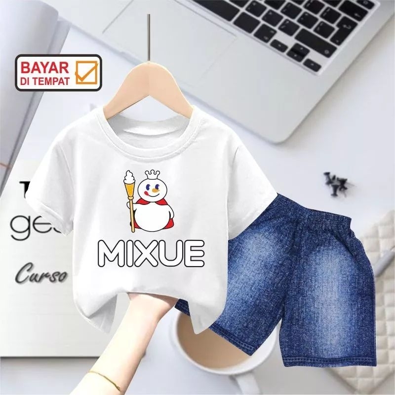 KHILIN STORE Baju Kaos Anak Mixue Usia 2-10th Atasan Kids Perempuan Laki-laki