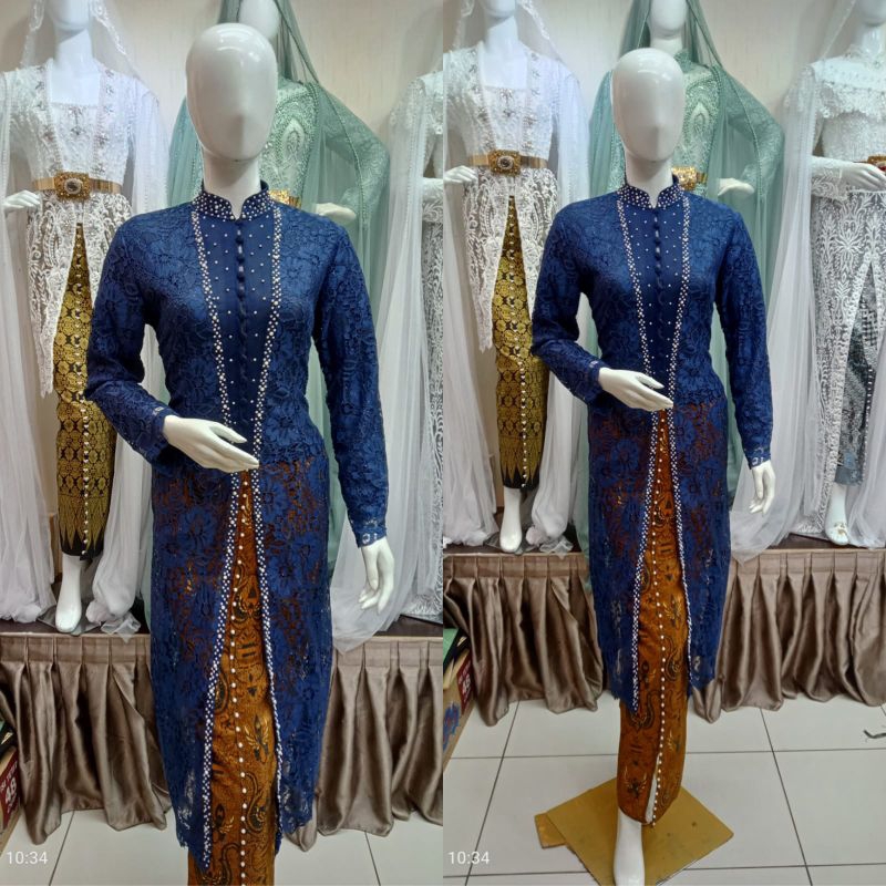 kebaya ibu besan ada mutiara satu set rok)