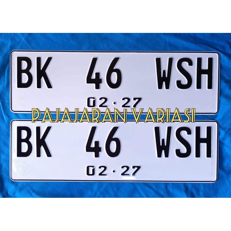 plat mobil putih font baru samsat 2pcs