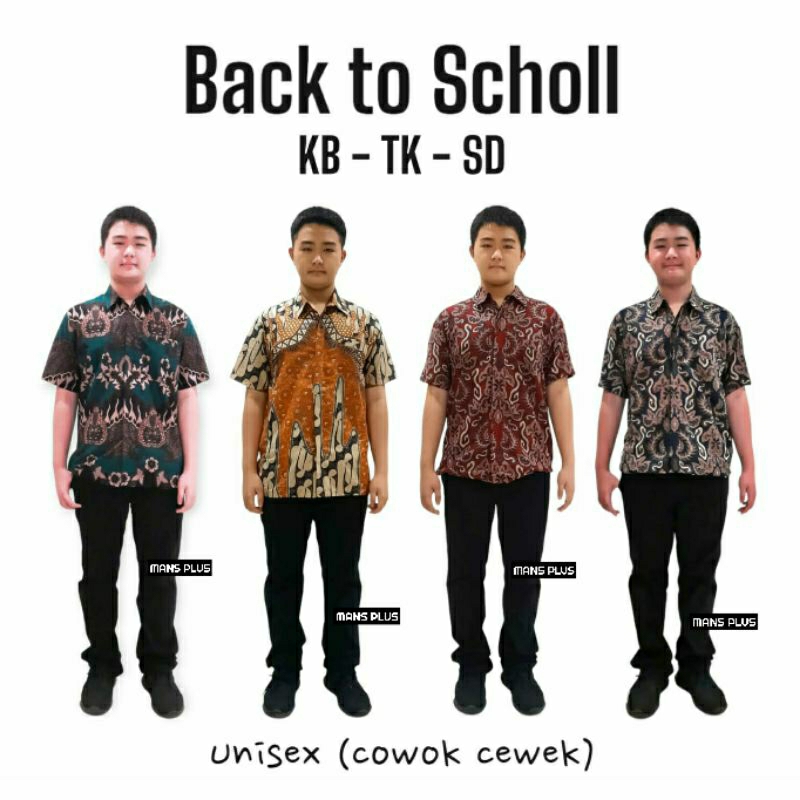 Kemeja Anak Batik Atasan Baju Batik Anak Laki Laki 2-12tahun Seragam A1