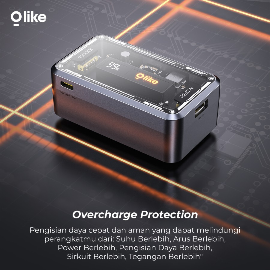 Olike P7 Powerbank 10000mAh Fast Charging LED Battery Display VOOC