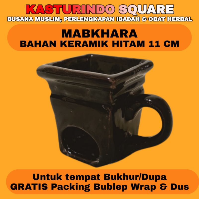 Mabkhara Keramik Arab Tempat Bukhur Dupa Tinggi 11 CM