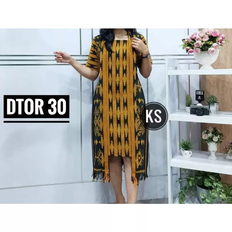 DRESS TENUN RUMBAI KUTU BARU, BAJU TENUN WANITA