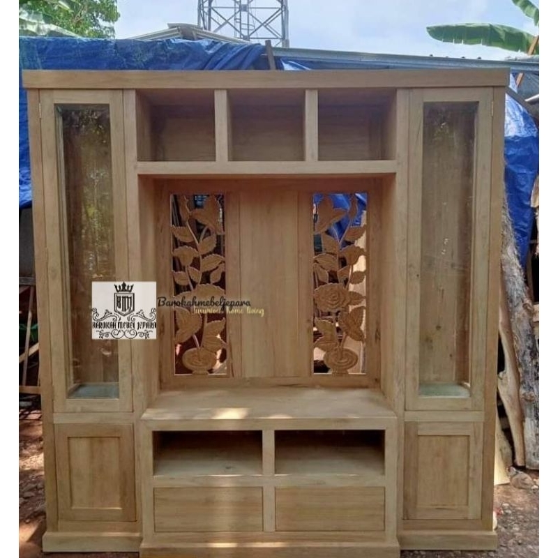 Bufet Partisi TV jati penyekat ruangan minimalis 200cm