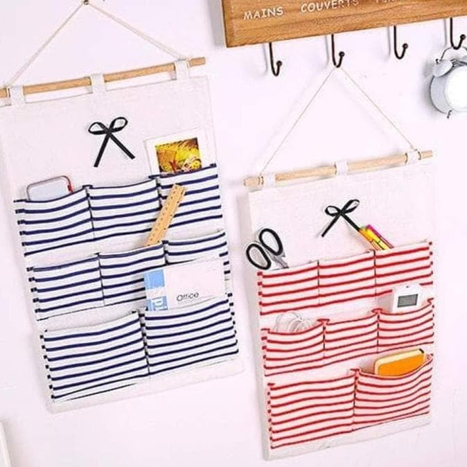 Serbagrosirmurah PG8 Salur Pouch gantung SALUR 8 sekat bahan tebal serbaguna organizer wall