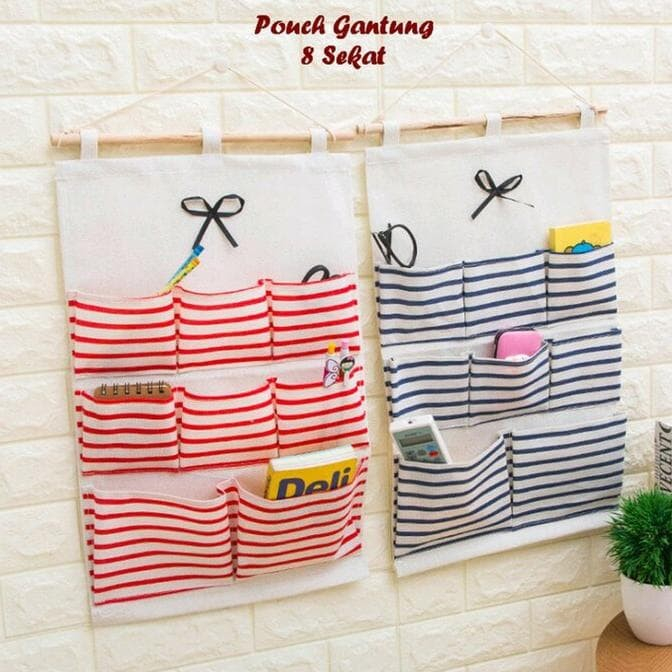 Serbagrosirmurah PG8 Salur Pouch gantung SALUR 8 sekat bahan tebal serbaguna organizer wall