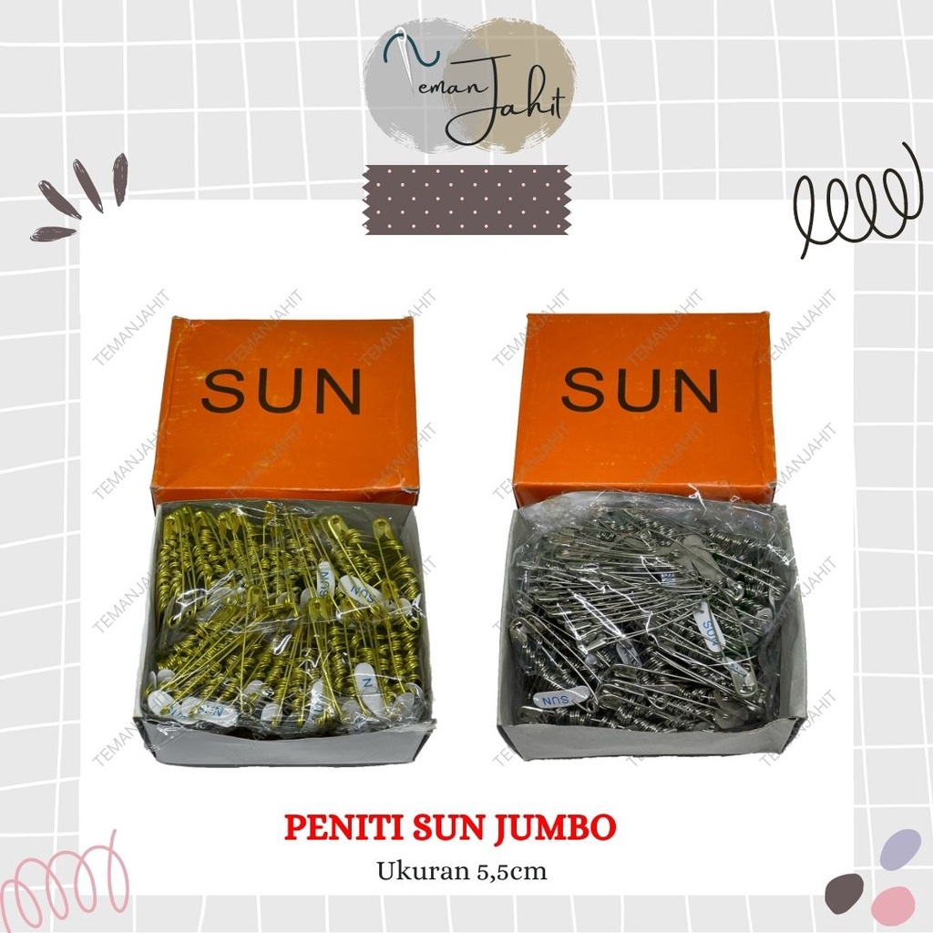 * JEJEONLINE *  PER BOX - Peniti Besar / Peniti Kasur / Peniti Jumbo SUN/ SILVER / GOLD