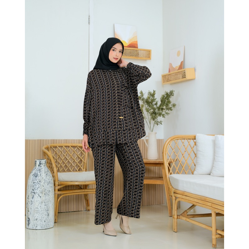 INARA ONESET OVERSIZE NEW‼️ kemeja oversized piyama stelan oversized premium