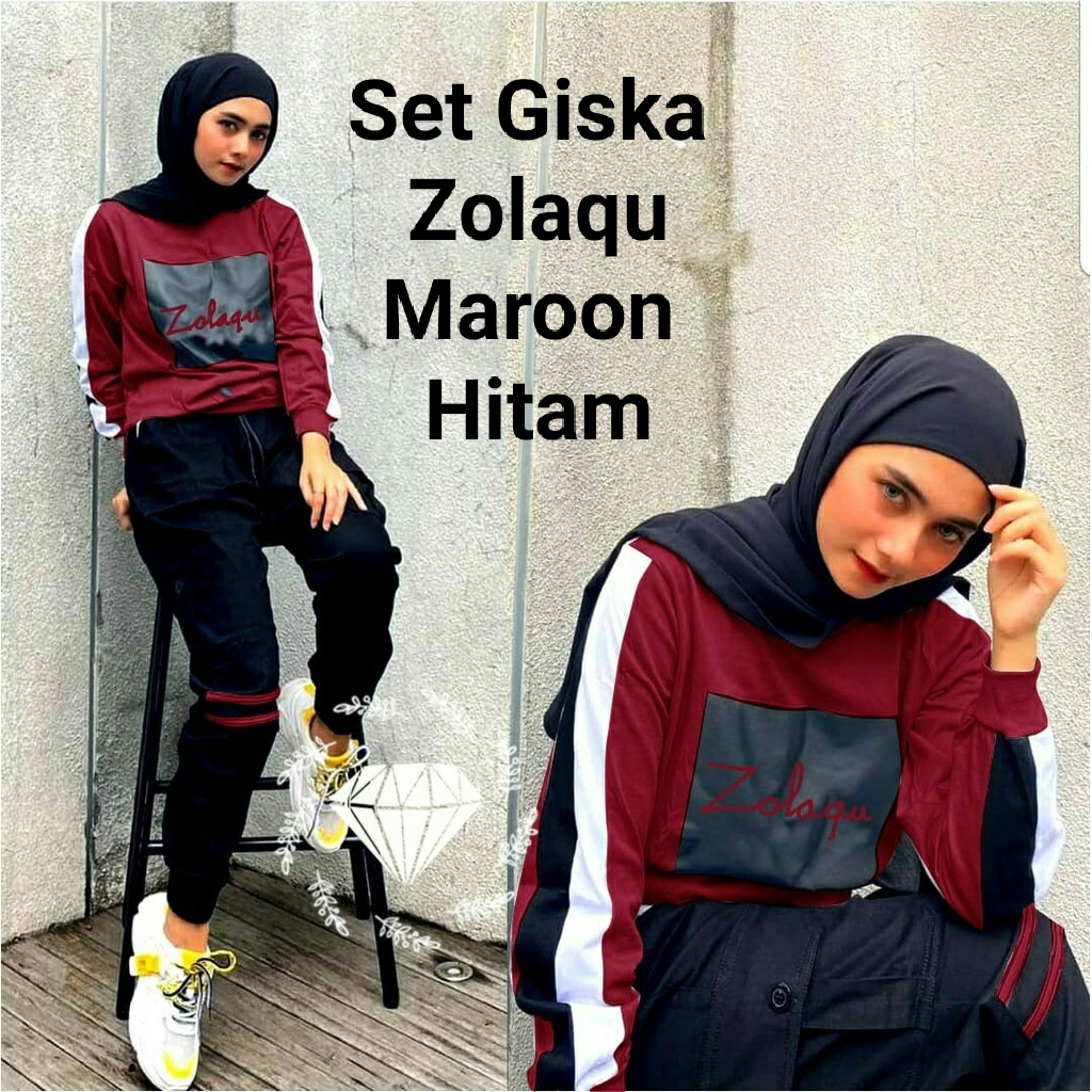 Pakaian Set Wanita  Kekinian/Set Giska Z Style Dan Set Giska Zolaqu All Size/Matt Babyterry Mix Moscrepe