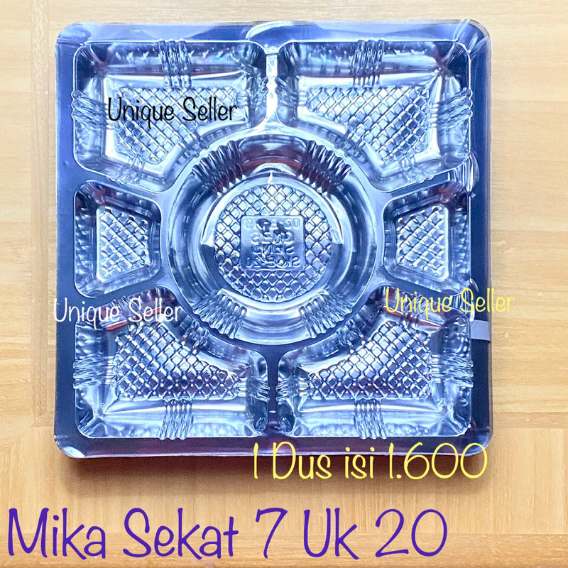 [1 Dus] Mika Sekat 7 Bening Tebal Isi 1.600 pcs untuk Dus Nasi 20x20 Uk 20